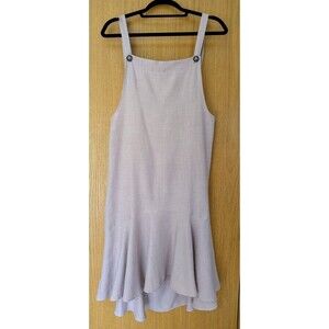 NWT EASEL Pink Linen Wash Ruffle bottom Southern Jumper Midi Dress Size Small